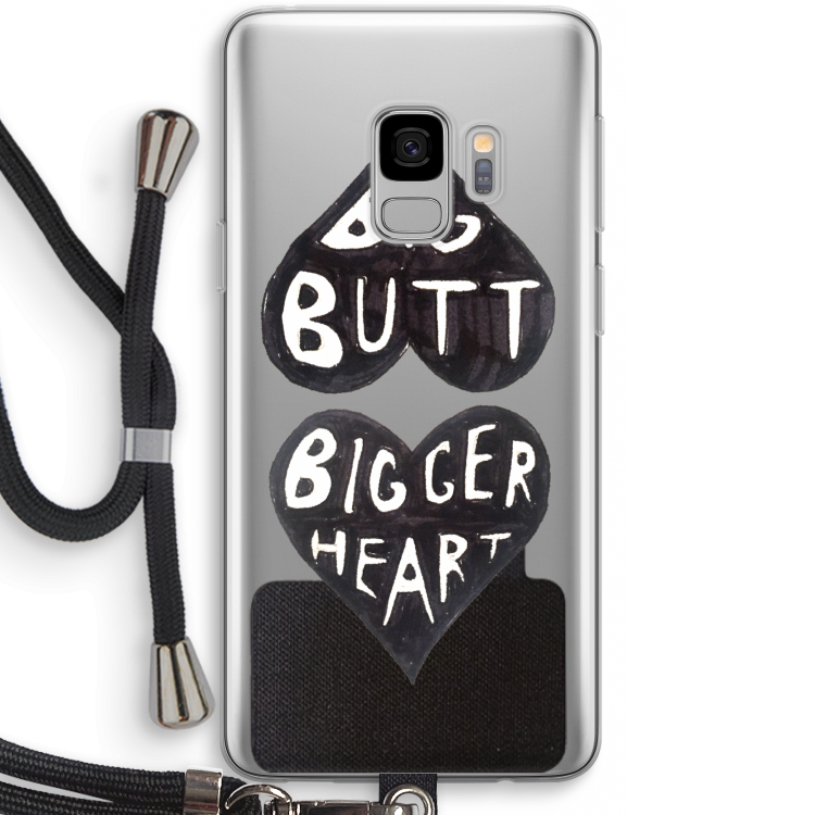 Big butt bigger heart: Samsung Galaxy S9 Transparant Hoesje met koord