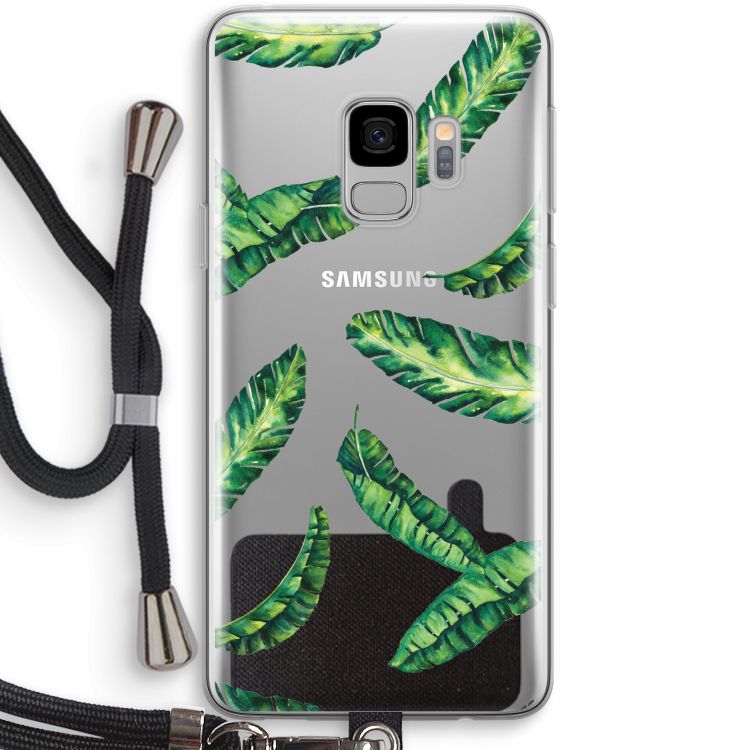 Lange bladeren: Samsung Galaxy S9 Transparant Hoesje met koord