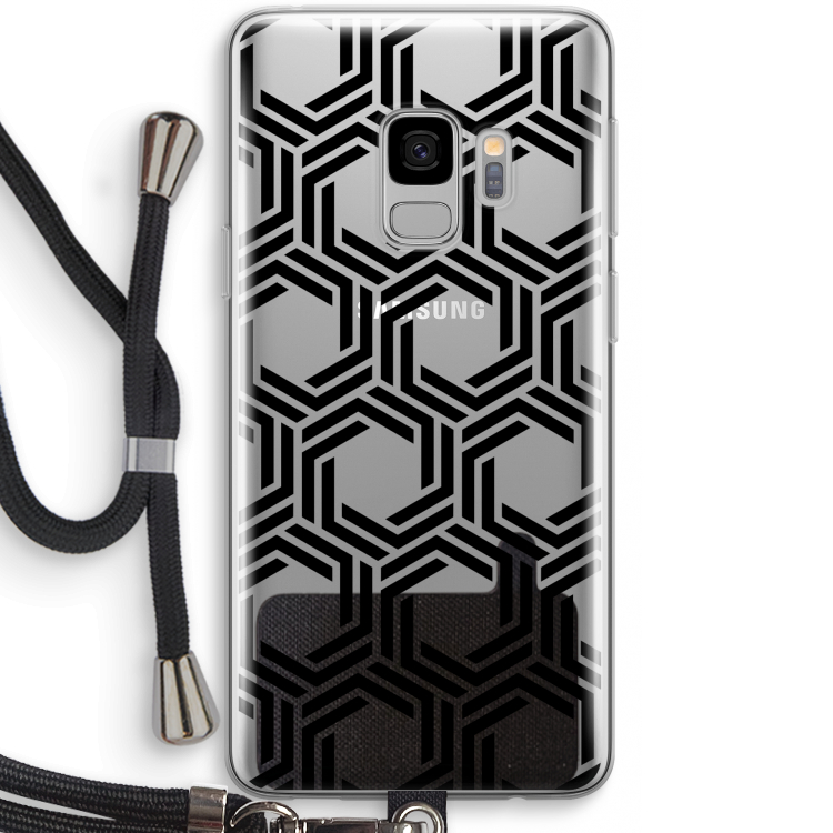 Geometrisch patroon: Samsung Galaxy S9 Transparant Hoesje met koord