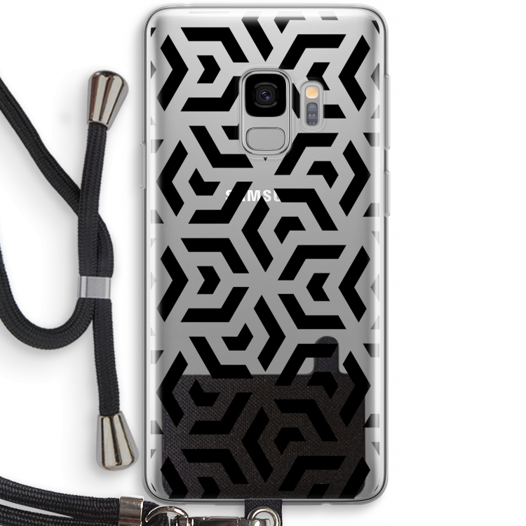 Crazy pattern: Samsung Galaxy S9 Transparant Hoesje met koord