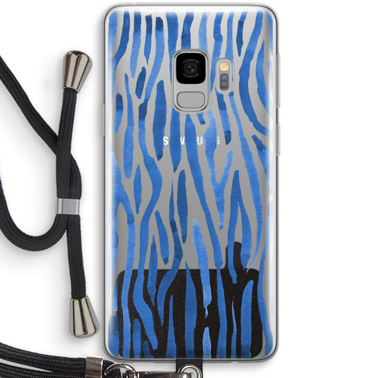 Blauwe nerven: Samsung Galaxy S9 Transparant Hoesje met koord