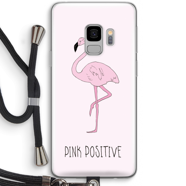 Pink positive: Samsung Galaxy S9 Transparant Hoesje met koord