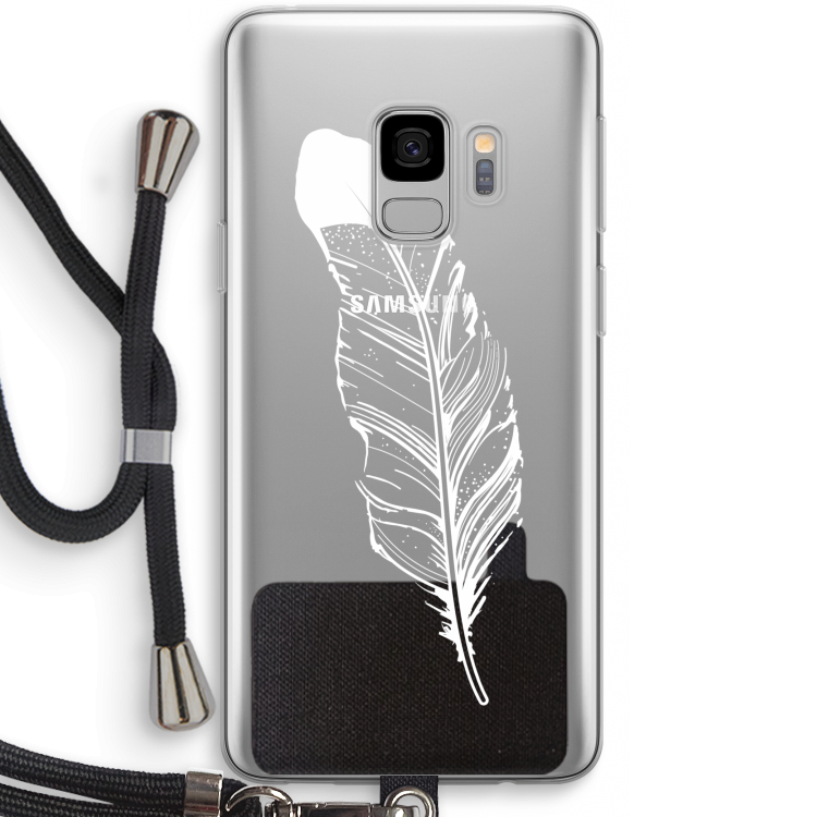 Pluim: Samsung Galaxy S9 Transparant Hoesje met koord