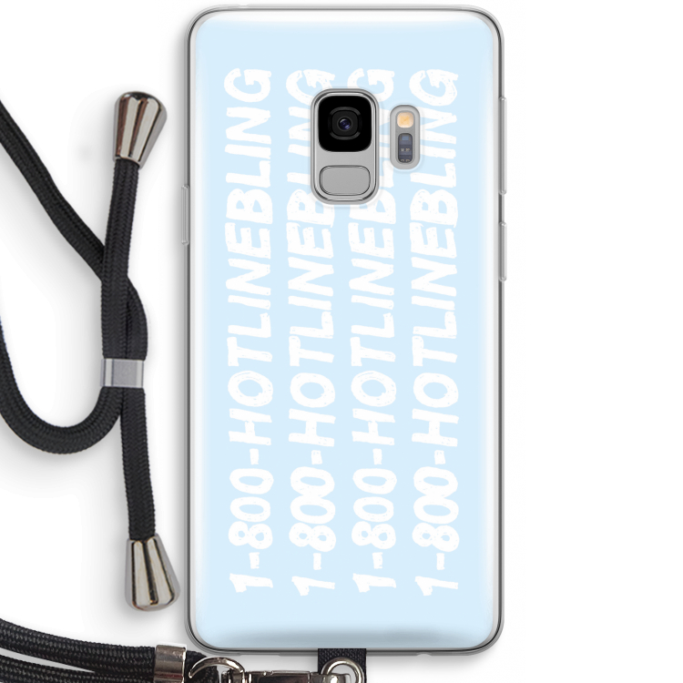 Hotline bling blue: Samsung Galaxy S9 Transparant Hoesje met koord