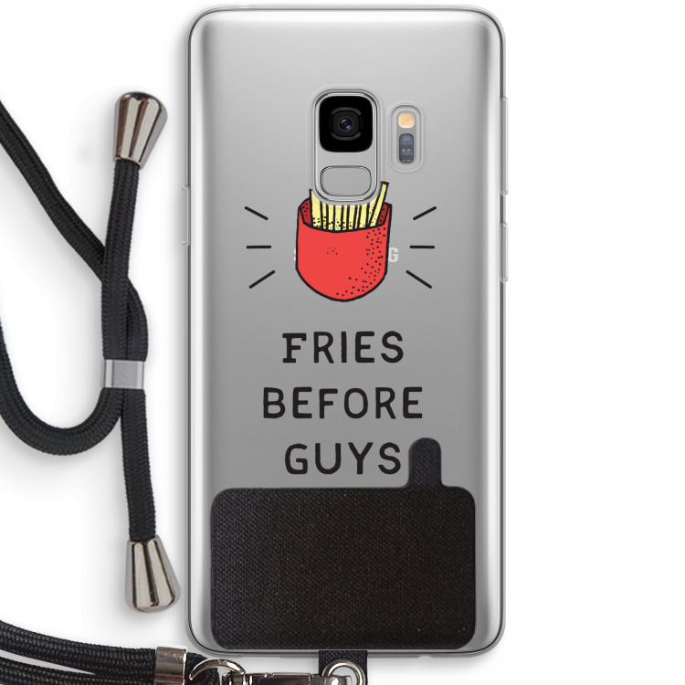 Fries before guys: Samsung Galaxy S9 Transparant Hoesje met koord