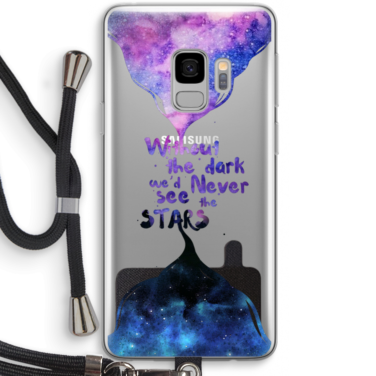 Stars quote: Samsung Galaxy S9 Transparant Hoesje met koord
