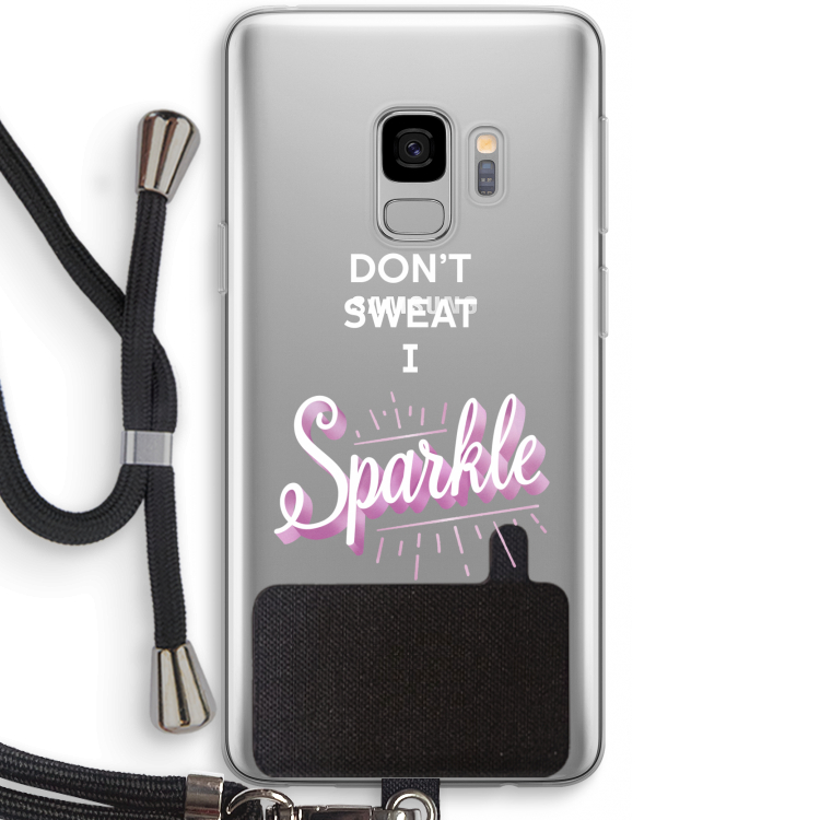 Sparkle quote: Samsung Galaxy S9 Transparant Hoesje met koord
