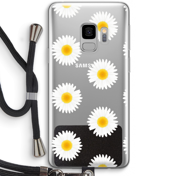 Margrietjes: Samsung Galaxy S9 Transparant Hoesje met koord