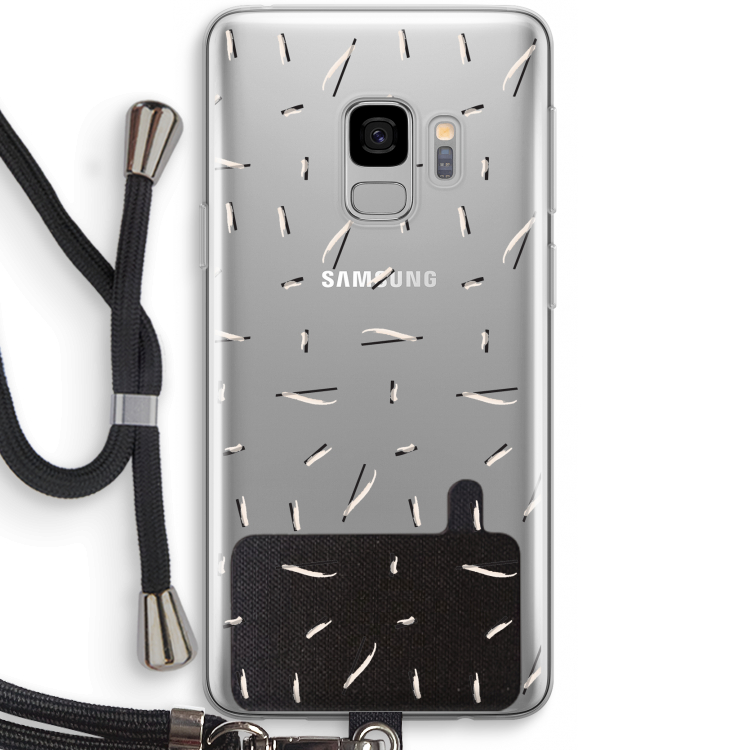 Hipster stripes: Samsung Galaxy S9 Transparant Hoesje met koord