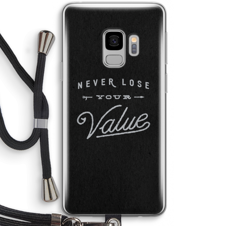 Never lose your value: Samsung Galaxy S9 Transparant Hoesje met koord