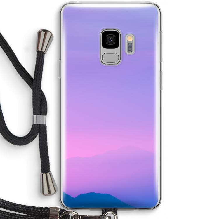 Sunset pastel: Samsung Galaxy S9 Transparant Hoesje met koord