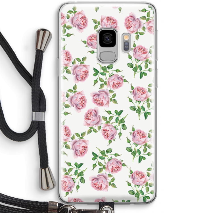 Kleine roosjes: Samsung Galaxy S9 Transparant Hoesje met koord