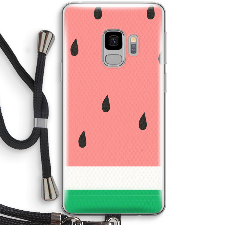 Watermeloen: Samsung Galaxy S9 Transparant Hoesje met koord