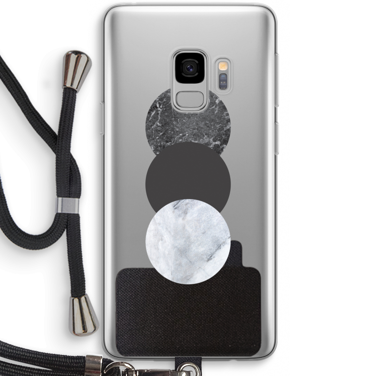 Marmeren cirkels: Samsung Galaxy S9 Transparant Hoesje met koord