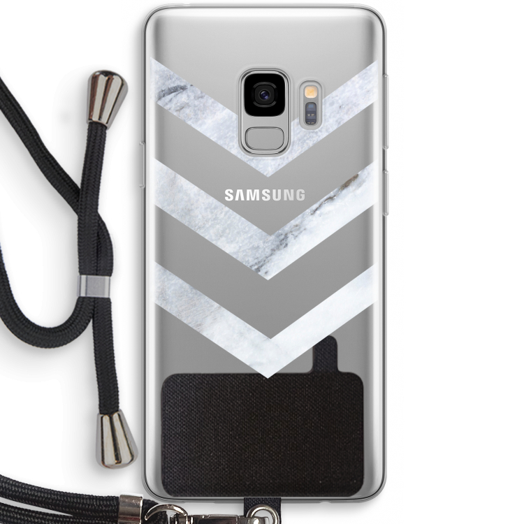 Marmeren pijlen: Samsung Galaxy S9 Transparant Hoesje met koord
