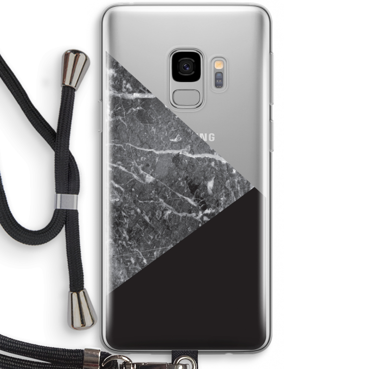 Combinatie marmer: Samsung Galaxy S9 Transparant Hoesje met koord