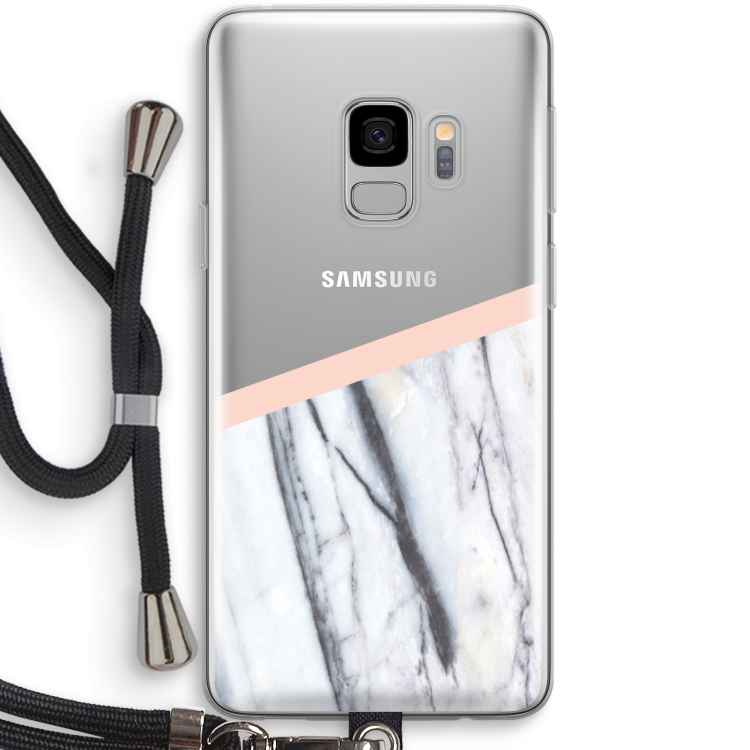 A touch of peach: Samsung Galaxy S9 Transparant Hoesje met koord