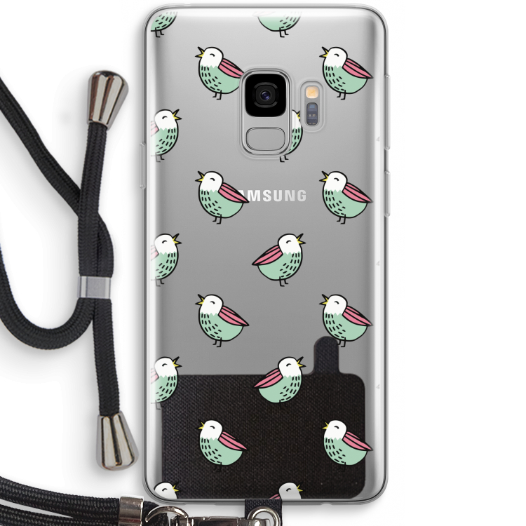 Vogeltjes: Samsung Galaxy S9 Transparant Hoesje met koord