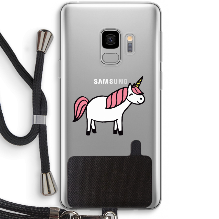 Eenhoorn: Samsung Galaxy S9 Transparant Hoesje met koord
