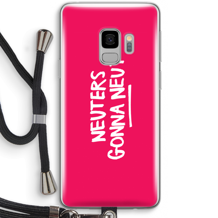 Neuters (roze): Samsung Galaxy S9 Transparant Hoesje met koord