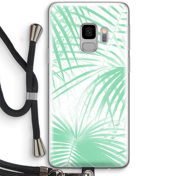 Palmbladeren: Samsung Galaxy S9 Transparant Hoesje met koord