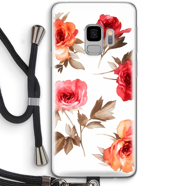 Roosjes: Samsung Galaxy S9 Transparant Hoesje met koord