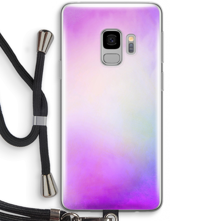 Clouds pastel: Samsung Galaxy S9 Transparant Hoesje met koord