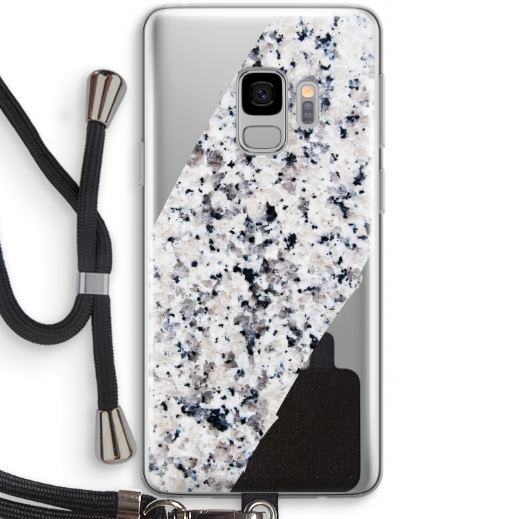 Gespikkelde marmer: Samsung Galaxy S9 Transparant Hoesje met koord