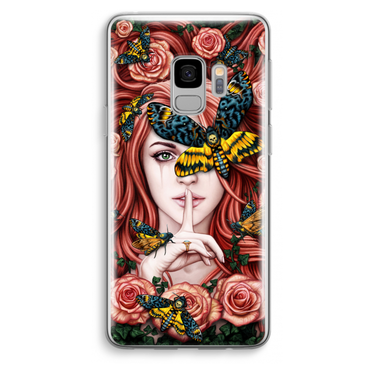 Lady Moth: Samsung Galaxy S9 Transparant Hoesje