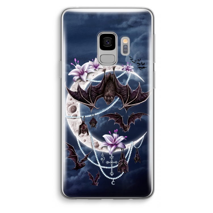 Vleermuizen Maan: Samsung Galaxy S9 Transparant Hoesje