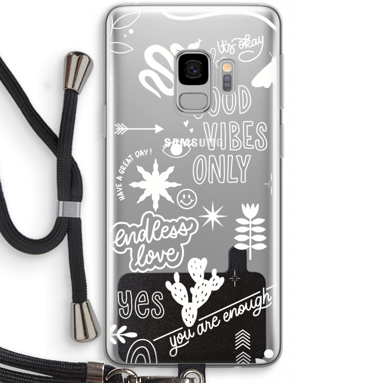 Good vibes: Samsung Galaxy S9 Transparant Hoesje met koord