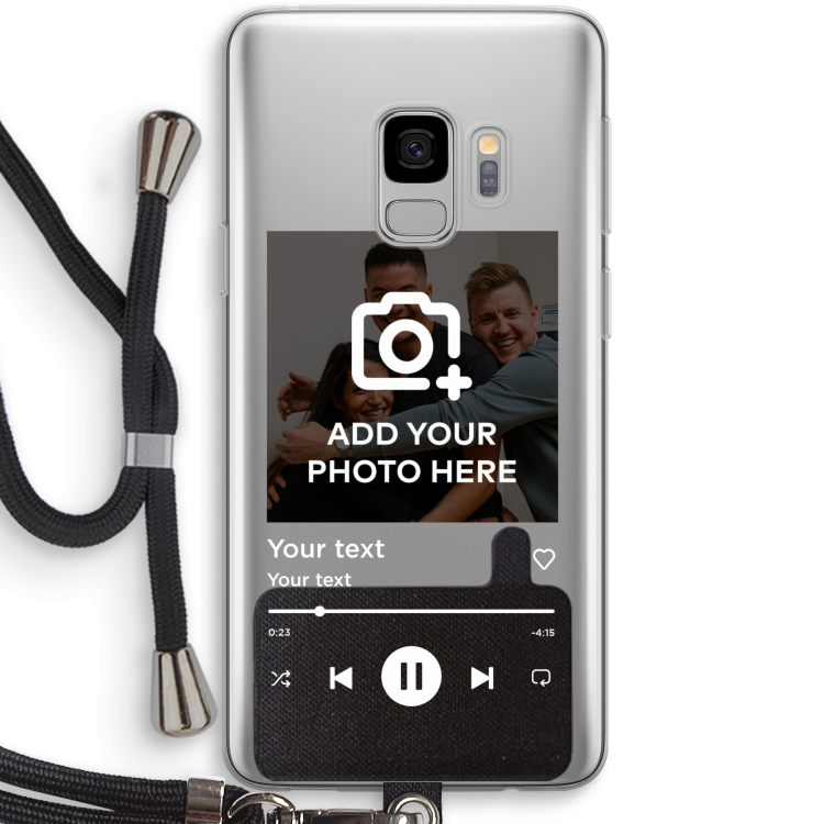 Music Player: Samsung Galaxy S9 Transparant Hoesje met koord