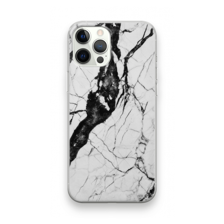 Witte marmer 2: iPhone 12 Pro Transparant Hoesje