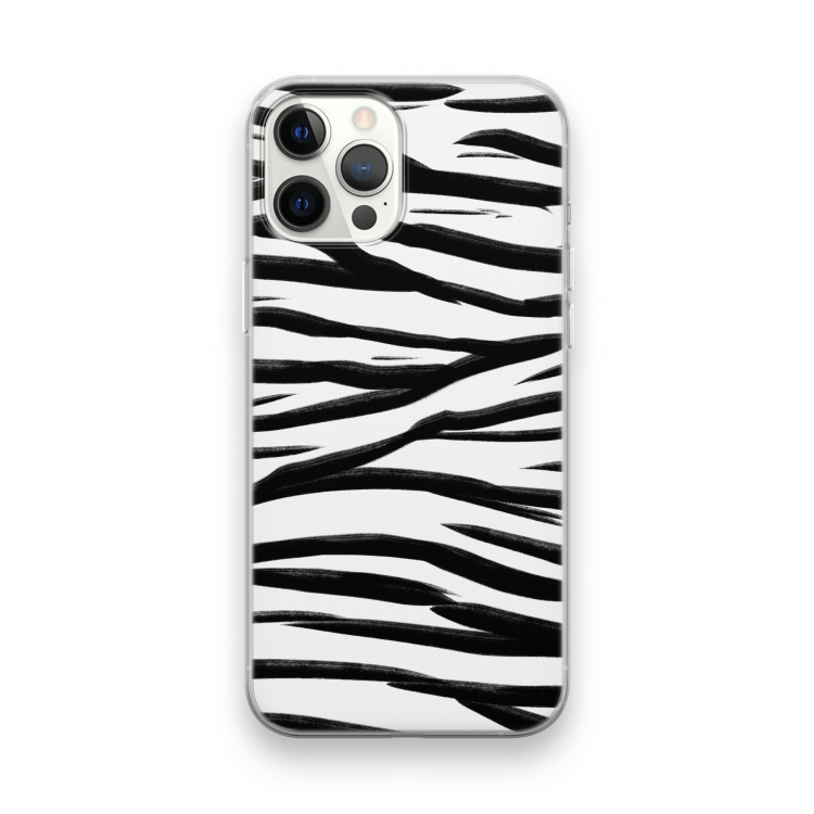 Zebra pattern: iPhone 12 Pro Transparant Hoesje