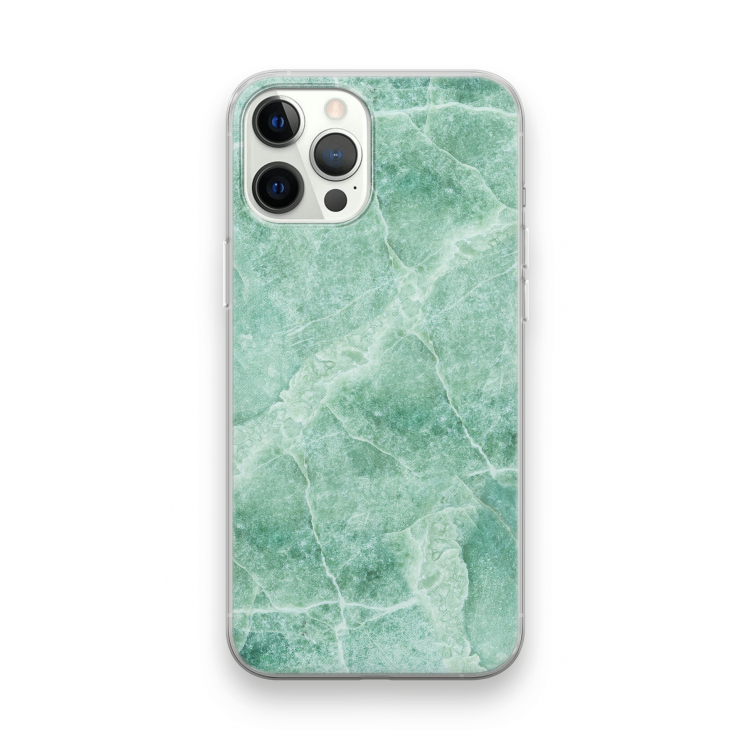 Groen marmer: iPhone 12 Pro Transparant Hoesje