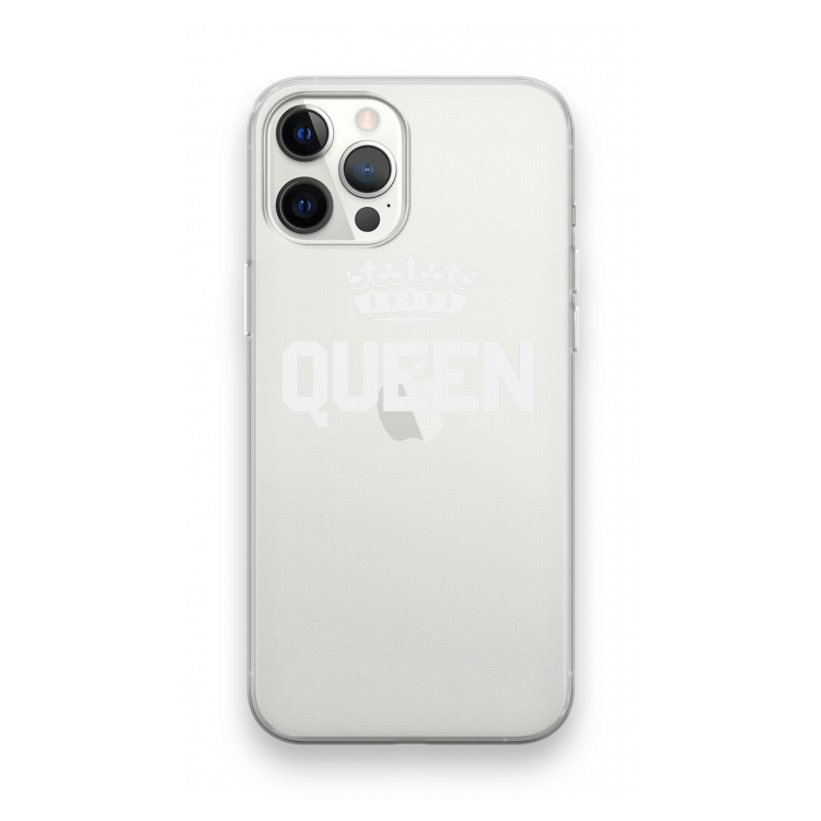 Queen zwart: iPhone 12 Pro Transparant Hoesje