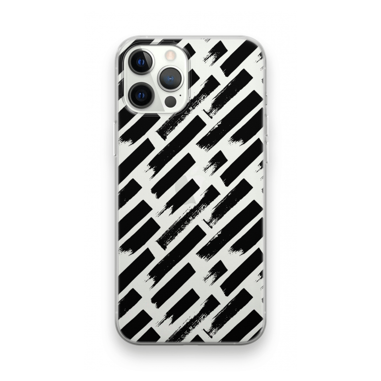 Zwarte vegen: iPhone 12 Pro Transparant Hoesje