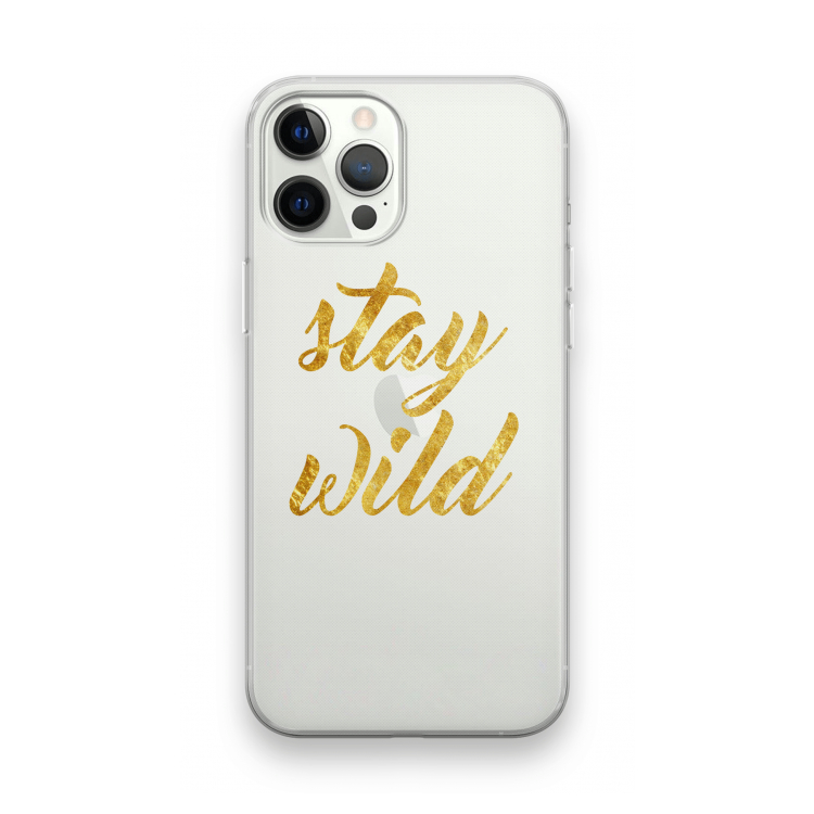 Stay wild: iPhone 12 Pro Transparant Hoesje