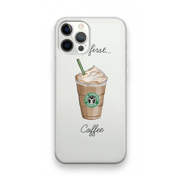 But first coffee: iPhone 12 Pro Transparant Hoesje