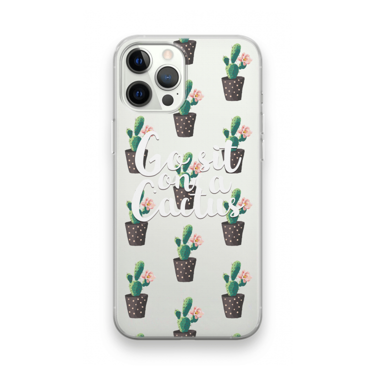 Cactus quote: iPhone 12 Pro Transparant Hoesje
