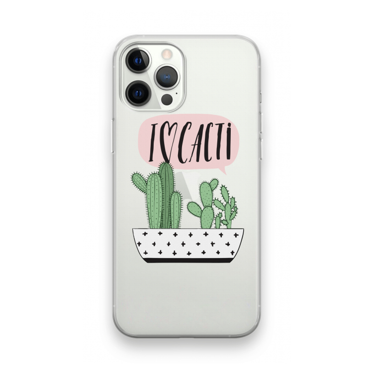 I love cacti: iPhone 12 Pro Transparant Hoesje