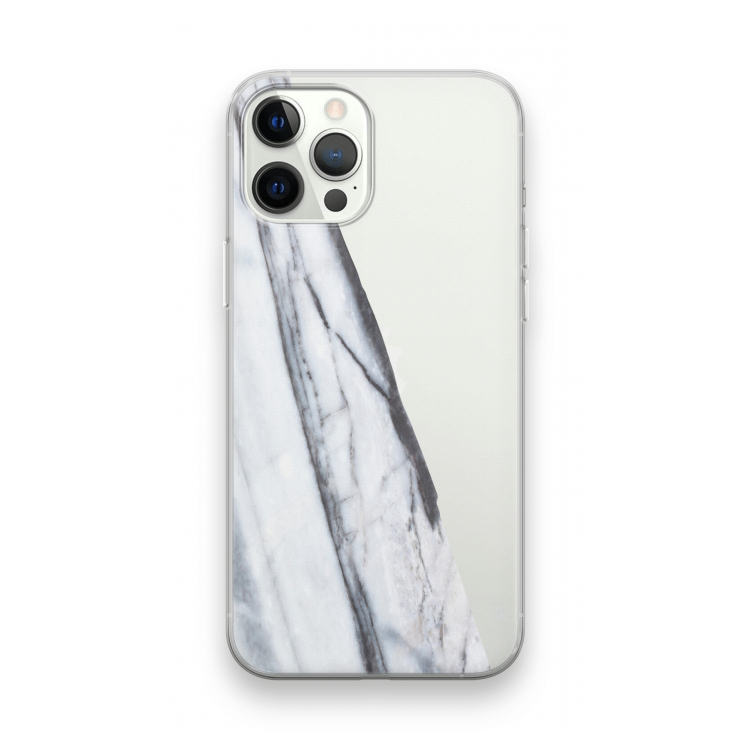 Gestreepte marmer: iPhone 12 Pro Transparant Hoesje