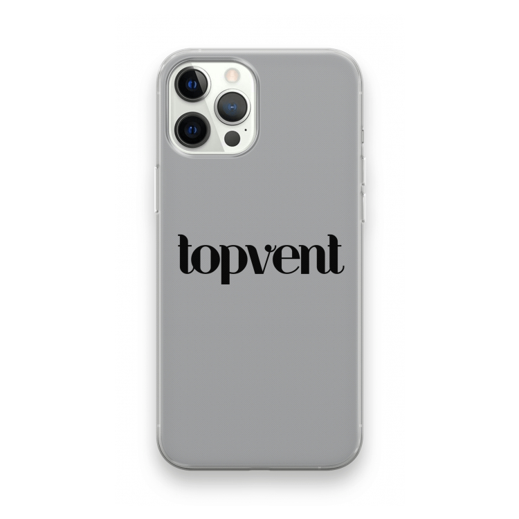 Topvent Grijs Zwart: iPhone 12 Pro Transparant Hoesje