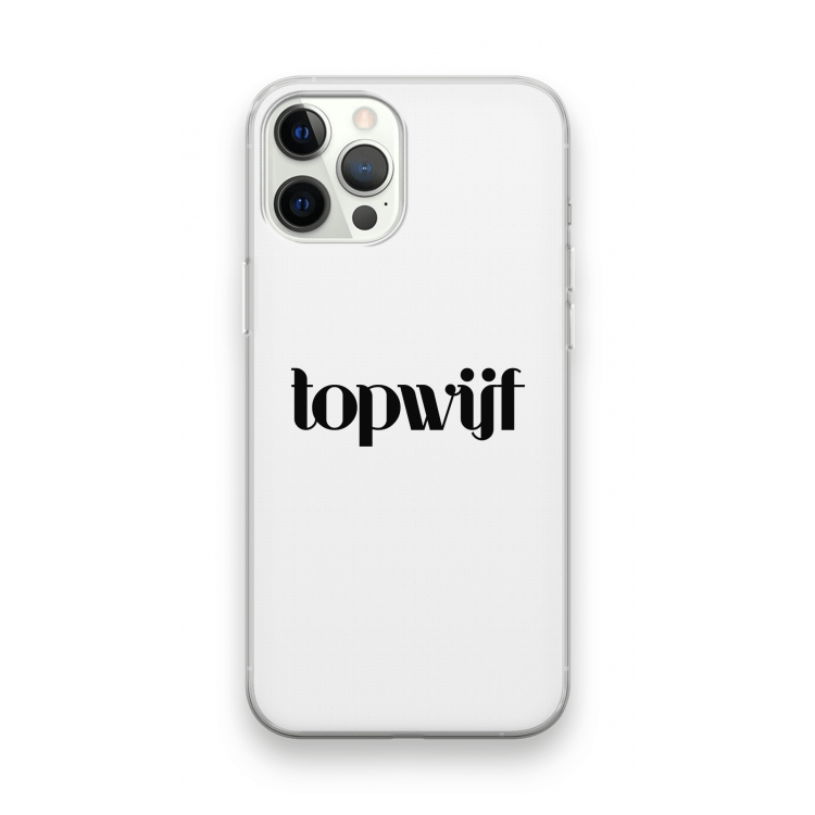 Topwijf Wit: iPhone 12 Pro Transparant Hoesje