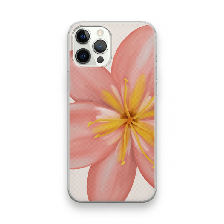 Pink Ellila Flower: iPhone 12 Pro Transparant Hoesje