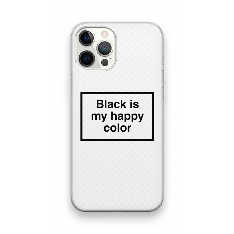 Black is my happy color: iPhone 12 Pro Transparant Hoesje