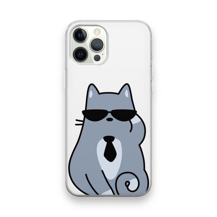 Cool cat: iPhone 12 Pro Transparant Hoesje