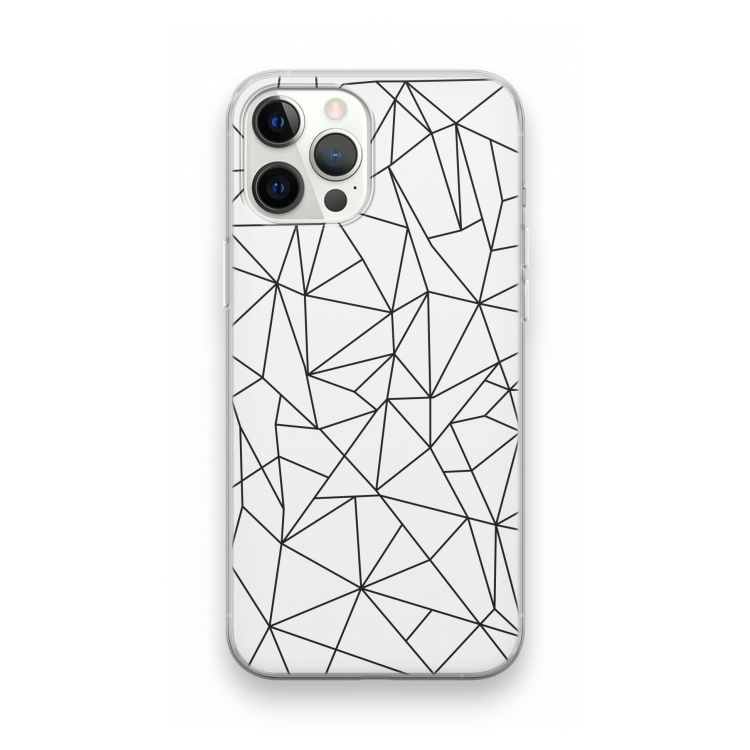 Geometrische lijnen zwart: iPhone 12 Pro Transparant Hoesje