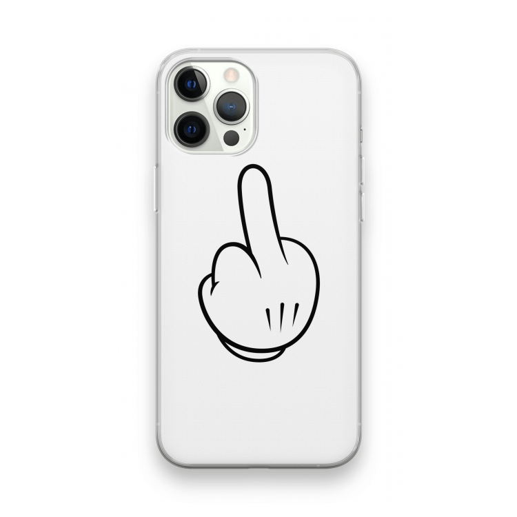 Middle finger white: iPhone 12 Pro Transparant Hoesje
