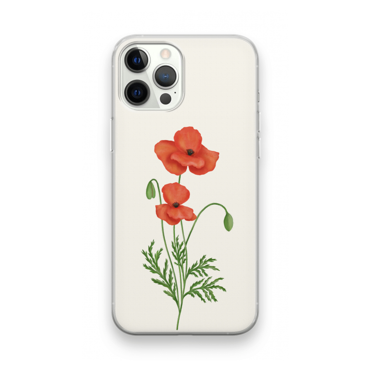 Red poppy: iPhone 12 Pro Transparant Hoesje